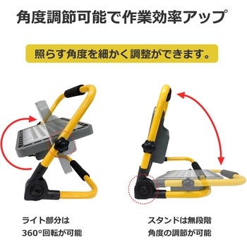 充電式 ポータブル LED投光器 200W相当 2877lm IP65 ブロードウォッチ