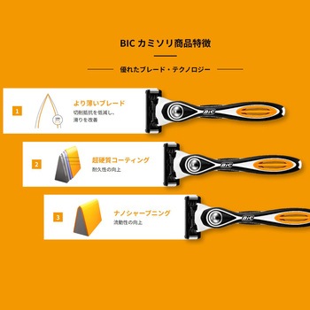 BIC可動式5枚刃FLEX5 本体+替刃3個付き BICジャパン