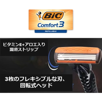 BIC可動式3枚刃Comfort3 本体+替刃12個付き BICジャパン