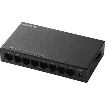 スイッチングハブ LAN ハブ 8ポート Giga対応 1000/100/10Mbps メタル筐体 AC電源 ファンレス 静音 エレコム