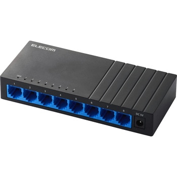 スイッチングハブ LAN ハブ 8ポート Giga対応 1000/100/10Mbps プラスチック筐体 AC電源 ファンレス 静音 エレコム