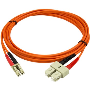 光ファイバー ケーブル/OM2 マルチモード/2m/LC-SC/50/125/2芯/デュプレックス/10Gb/LSZH/オレンジ/オプティカルジャンパーケーブル StarTech.com