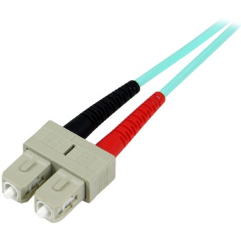 光ファイバー ケーブル/OM3 マルチモード/10m/LC-SC/UPC/50/125/2芯/フルデュプレックス/100Gb/アラミド繊維補強/LSZH/アクア/オプティカルジャンパーケーブル StarTech.com