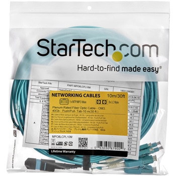 光ファイバーケーブル/OM3 マルチモード/MTP - 4x LC/40Gb/MPOコネクター/オプティカル ブレークアウトケーブル StarTech.com