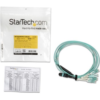 光ファイバーケーブル/OM3 マルチモード/MTP - 4x LC/40Gb/MPOコネクター/オプティカル ブレークアウトケーブル StarTech.com