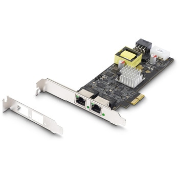ネットワークアダプターカード/2ポート/2.5Gbps/PCI Express x2/Intel I225-V/NBASE-T/802.3af/at PoE+/P4 P8ピンPCIe給電/イーサネット LANカード StarTech.com