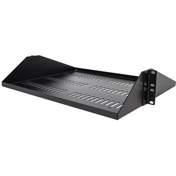サーバーラック棚板/2U/19インチラック対応/センター固定 カンチレバー型/放熱スリット付き/耐荷重91kg/高耐久/ラックアクセサリー StarTech.com