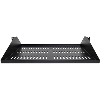 サーバーラック棚板/2U/19インチラック対応/センター固定 カンチレバー型/放熱スリット付き/耐荷重91kg/高耐久/ラックアクセサリー StarTech.com