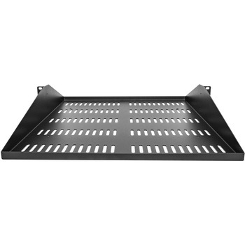 サーバーラック棚板/2U/19インチラック対応/センター固定 カンチレバー型/放熱スリット付き/耐荷重91kg/高耐久/ラックアクセサリー StarTech.com