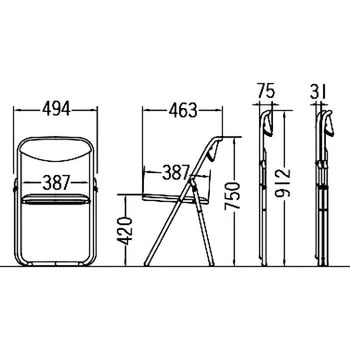 折りたたみ椅子 CF107シリーズ サンケイ