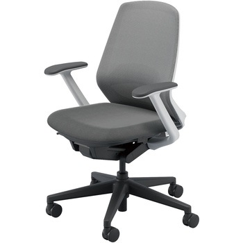 5-373-3651 Nimbus(ニンバス)/ミドルバック/ホワイトフレーム/ブラック脚/T型肘 内田洋行 20225409