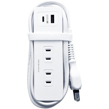 旅行用電源タップ AC4 USBA+C PD20W 1m 自動識別 リバーシブル カシムラ