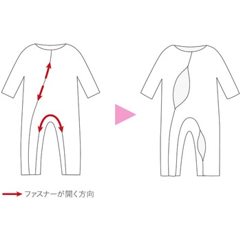 ソフトケアねまき 両開きファスナー 薄手 竹虎