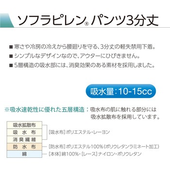 ソフラピレンパンツ 3分丈 竹虎
