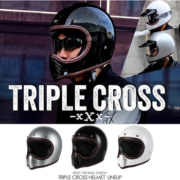 ヘルメット バイク  レトロ オフロード VMX トリプルクロス RIDEZ(ライズ)