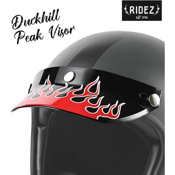 Duckhill Peak Visor バイク用バイザー ファイアレッド RIDEZ(ライズ)