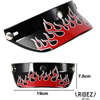 Duckhill Peak Visor バイク用バイザー ファイアレッド RIDEZ(ライズ)