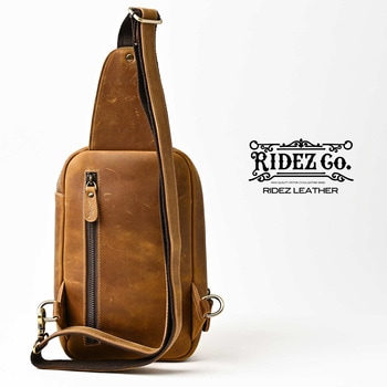 本革 ショルダーバッグ 革 茶 バイク 鞄 RBP02 RIDEZ(ライズ)