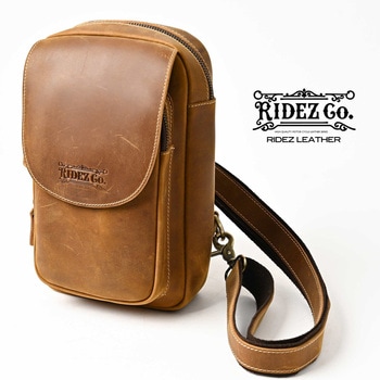 本革 ショルダーバッグ 革 茶 バイク 鞄 RBP02 RIDEZ(ライズ)