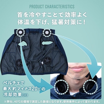 ペルチェ搭載ファン付きウェア (バッテリーセット10，000mAh ペルチェ2個) YAMAZEN(山善)