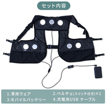 ペルチェベスト メッシュ 冷却/加熱モード (バッテリーセット10000mAh) YAMAZEN(山善)