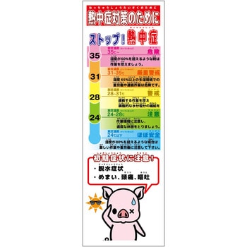 熱中症対策スリム標識 動物ver(ブタ) グリーンクロス