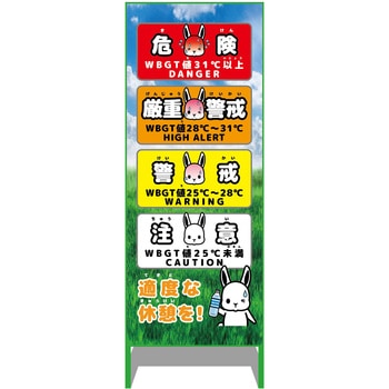 熱中症予防情報看板 動物ver(ウサギ・青空) グリーンクロス