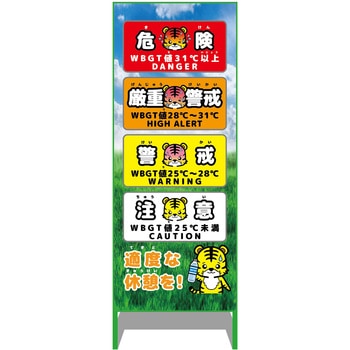 熱中症予防情報看板 動物ver(トラ・青空) グリーンクロス