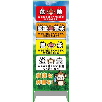 熱中症予防情報看板 動物ver(サル・青空) グリーンクロス