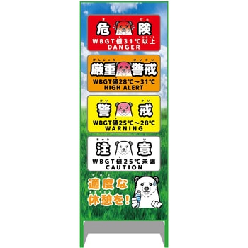 熱中症予防情報看板 動物ver(シロクマ・青空) グリーンクロス