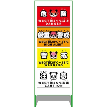 熱中症予防情報看板 動物ver(パンダ・白地) グリーンクロス