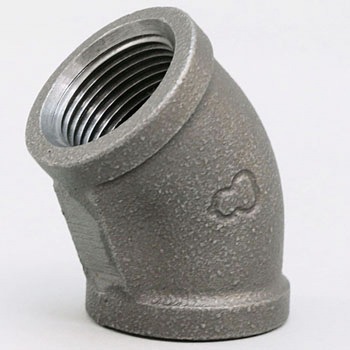 45°エルボ 可鍛鋳鉄製管継手 (黒) 桑名金属工業