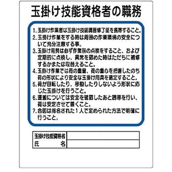 作業主任者職務表示板 ユニット