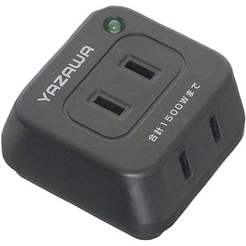 雷ガード付トリプルタップ3AC+2USB2.4Aブラック｜YAZAWA CORPORATION