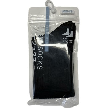 紳士ソックス クルー丈 ブラック 25-27cm ブルーメイト