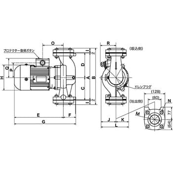 50PBZ-7523A-E3 鋳鉄製ラインポンプ(全閉モータ) 1台 三相電機 【通販