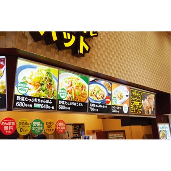 LEDスリムツーオープン 高所掲示用傾斜取付枠 600×600用 グリーンクロス