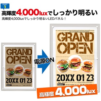 【2台セット】 アクリルフレームLEDパネル A1 - グリーンクロス