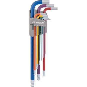キングトニー マルチカラーL型ボールポイントヘックスレンチ 9pc KING TONY