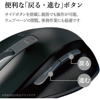 ワイヤレスマウス 無線 USB 5ボタン ブルーLED 握りやすい 手になじむ EX-G Chromebook 対応認定