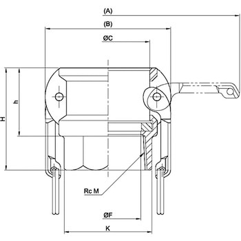 メスネジ型カプラー ブロンズ 小澤物産(OZC)