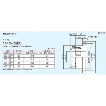 トルクリミッタ(14TC)用軸取付フランジ 三共製作所