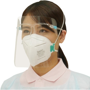 フェイスシールド メガネ型 (フレーム+シールド) 100セット 小野商事