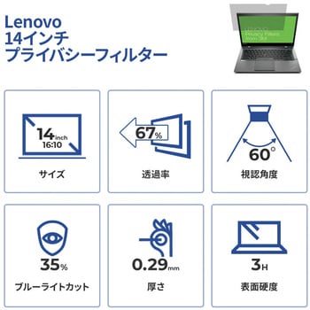 4XJ1D33268 Lenovo 14.0インチ(16：10スクリーン用)プライバシー 