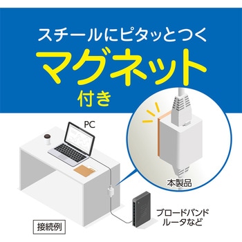 LAN中継アダプタ CAT5e  マグネット付き MCO