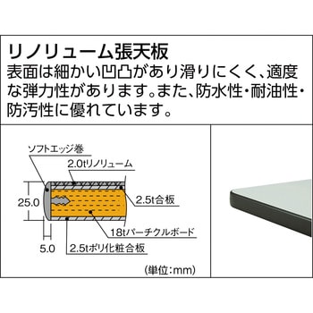 HAEWR1890F2 中量立作業台リノ天板1800×900引出2段 TRUSCO 荷重500kg