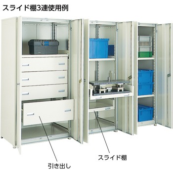軽中量ボルトレス棚 M2型 (パネル・扉付・200kgタイプ、高さ1800mm、3段タイプ)連結型 TRUSCO