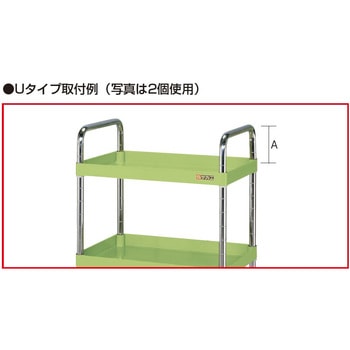 CSパールワゴン用オプション取手(Uタイプ/支柱25.4Φ用)) サカエ