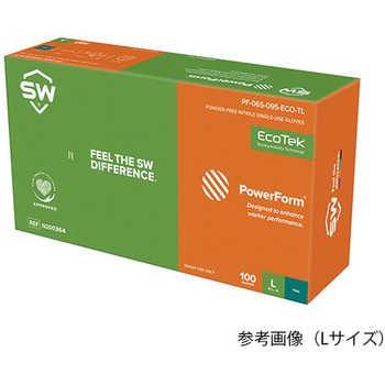 環境にやさしい緑のニトリル手袋 POWERFORM S6 100枚入 SW safety