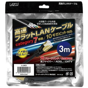 高速フラットLANケーブル category7 L-LNCシリーズ Lazos